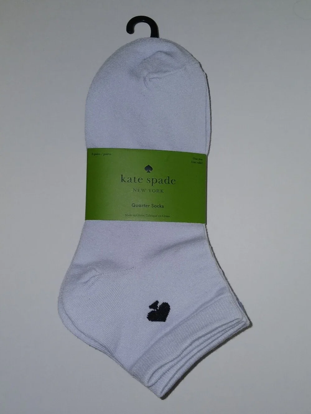 6 Pairs! kate spade new york Embroidered Logo Quarter Socks, Blue